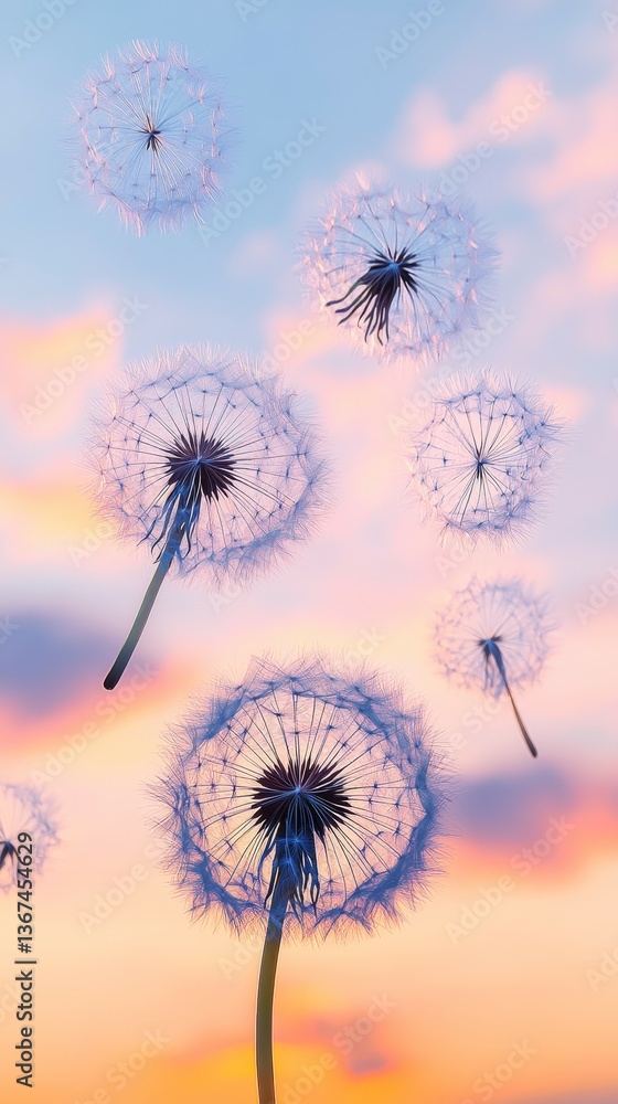 Fototapeta premium Whispers in the Wind, Dandelions