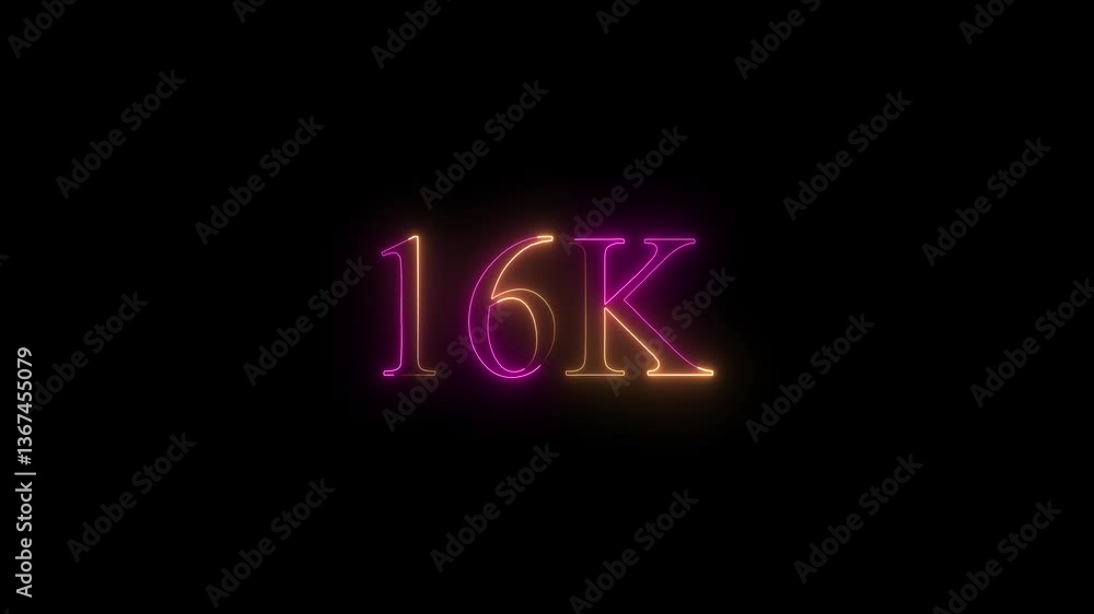 16K text animation in 4K. Easy to put into any video. Neon-colored 8K video , black background .. 16K text animation in 4K. Easy to put into any video. Neon-colored 8K video , black background ..