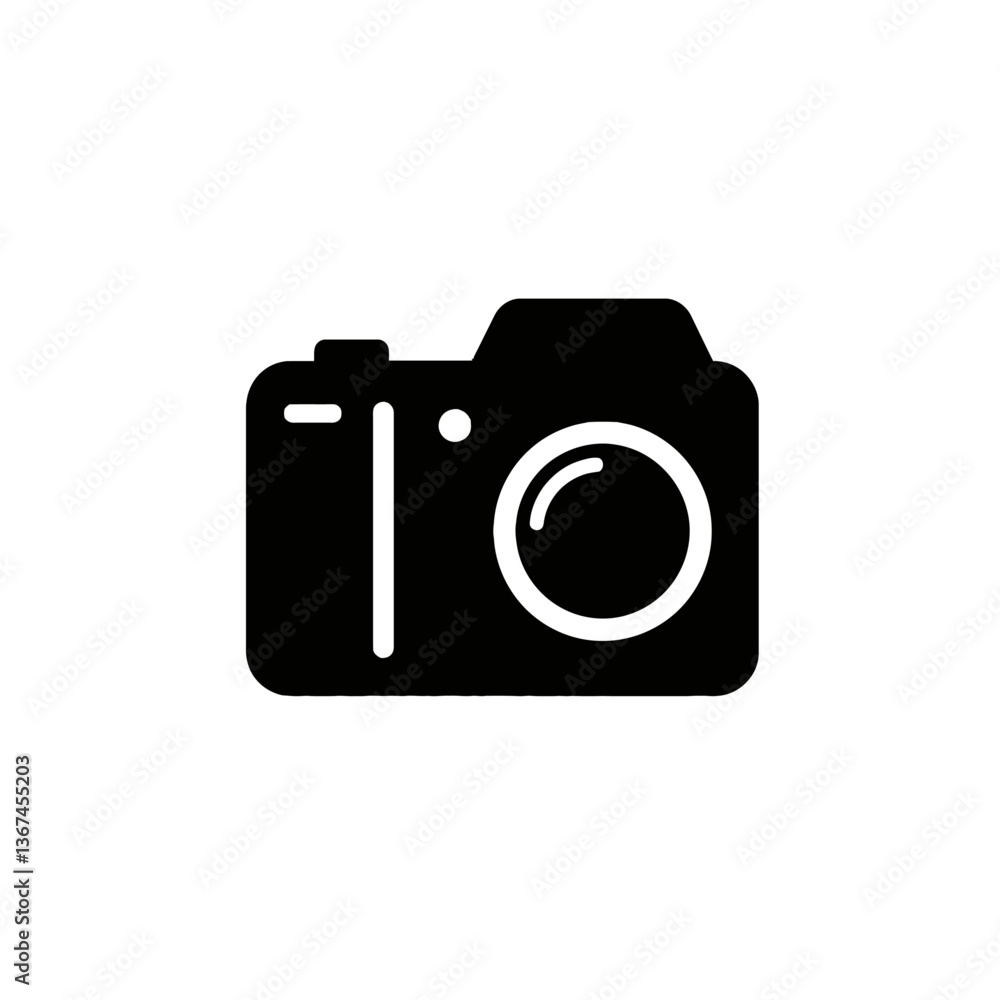 Simple Black Camera Icon for Photography Concepts Simple Black Camera Icon for Photography Concepts