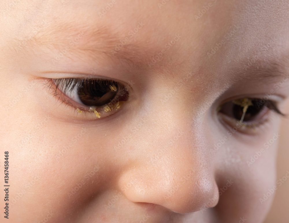 © HENADZY - Pus in a little boy's eyes. Concept of bacterial and viral conjunctivitis in children, close-up © HENADZY - Pus in a little boy's eyes. Concept of bacterial and viral conjunctivitis in children, close-up