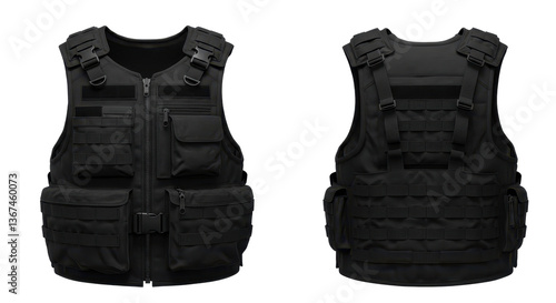 Obraz na płótnie Isolated Front and Back View of Tactical Vest