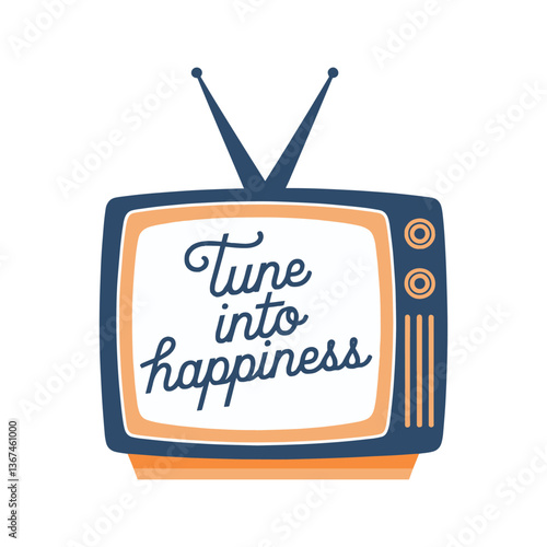 Tune Into Happiness T Shirt Design TV