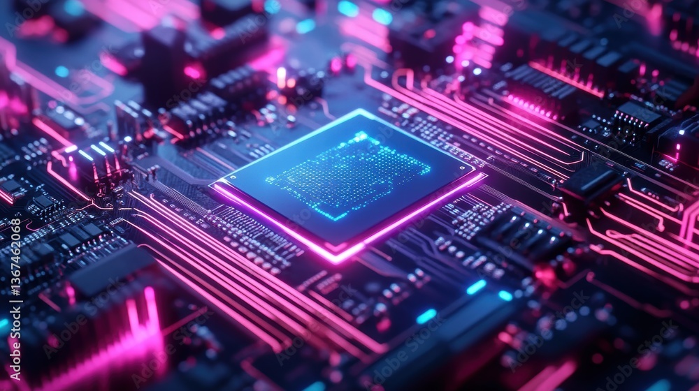 Futuristic AI Chip with Quantum-Enhanced Processing Futuristic AI Chip with Quantum-Enhanced Processing