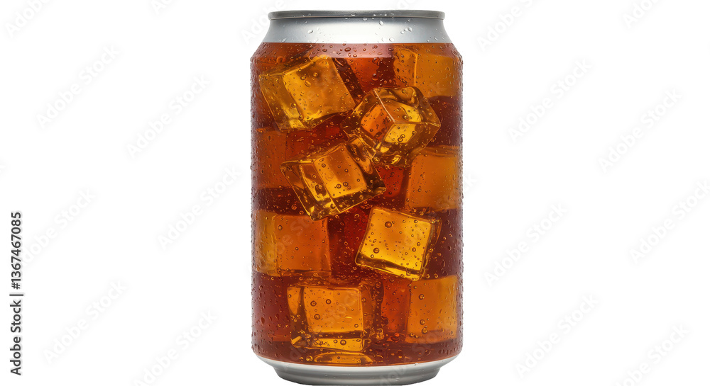 Isolated Soda Can with Ice Cubes Isolated Soda Can with Ice Cubes