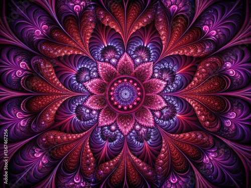 Dark Fractal Flower: Abstract Digital Art for Creative Designs
