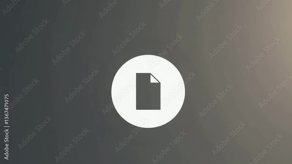 Dynamic circular motion with animated document icon in high resolution