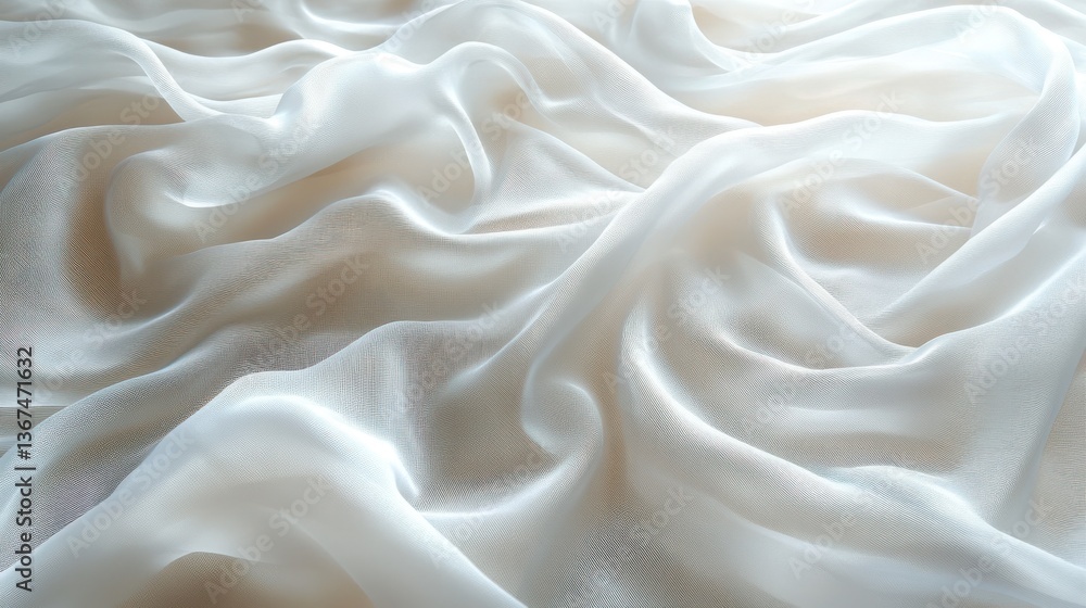 Obraz premium white crumpled translucent plastic texture abstract background