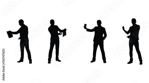 Silhouette Delivery: Courier Figure Collection