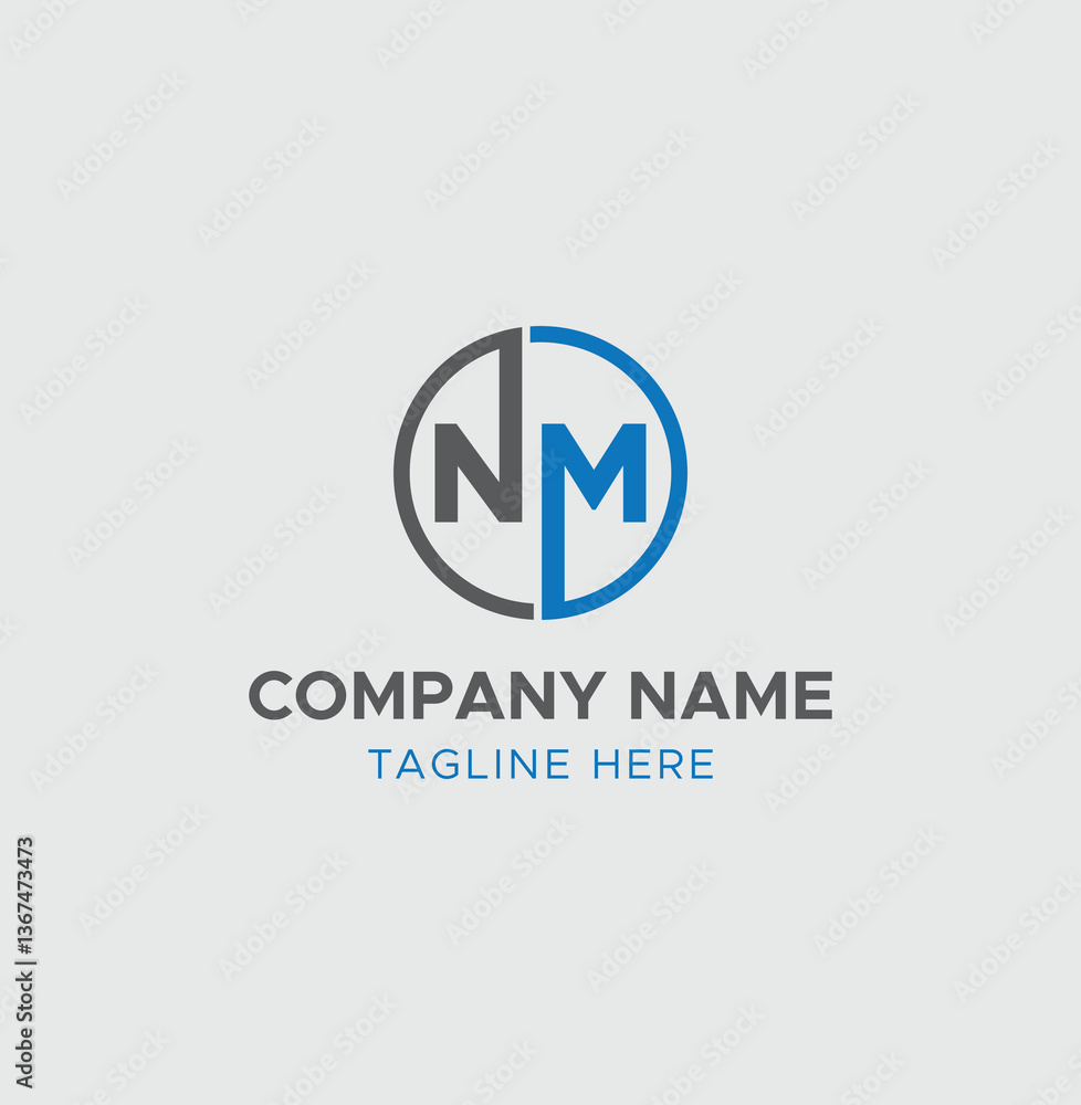 Letter NM monogram logo with vector template design Letter NM monogram logo with vector template design