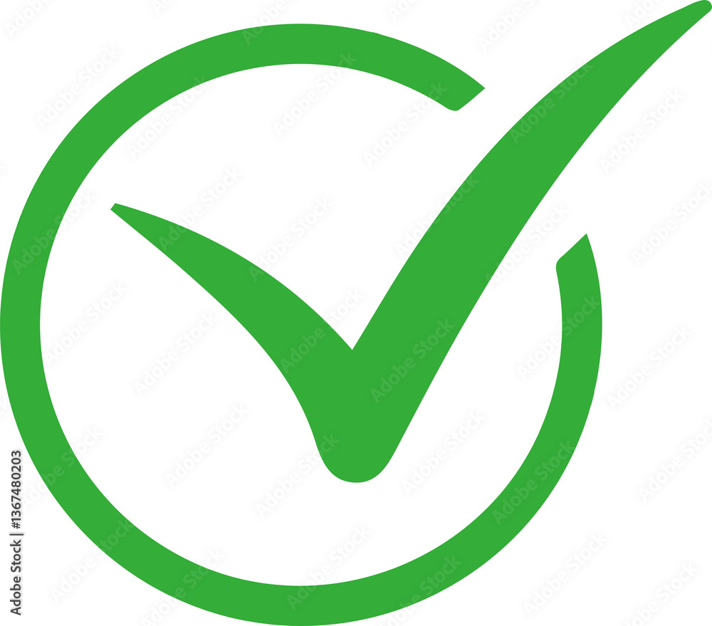 Green checkmark tick icon. Green checkmark tick icon.