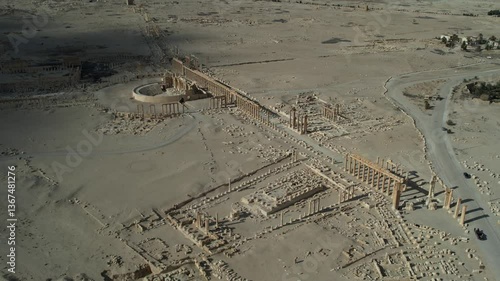 Ancient Ruins of Palmyra in Syria. The Roman Theatre of Palmyra.