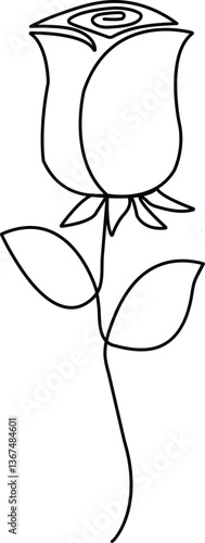 continuous single line Premium Minimalist Rose Vector art for your project