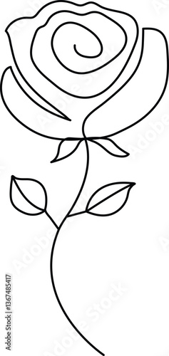 continuous single line Premium Minimalist Rose Vector art for your project