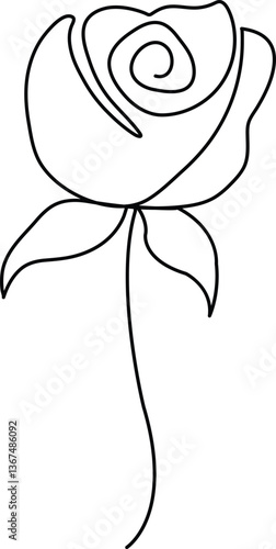 continuous single line Premium Minimalist Rose Vector art for your project