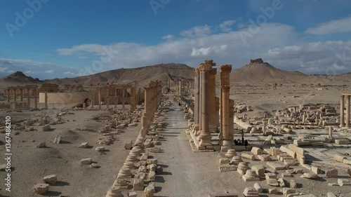 Ancient Ruins of Palmyra in Syria. The Roman Theatre of Palmyra.