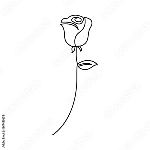 continuous single line Premium Minimalist Rose Vector art for your project