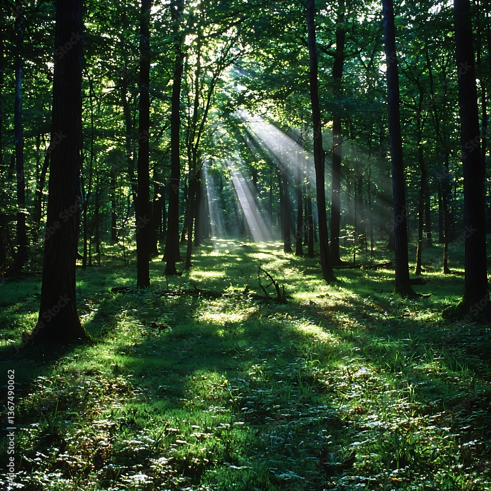 Obraz premium Sunlight Forest Path (20)