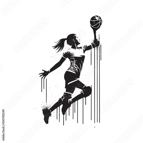 black and white basketball player jumping clip art preview
