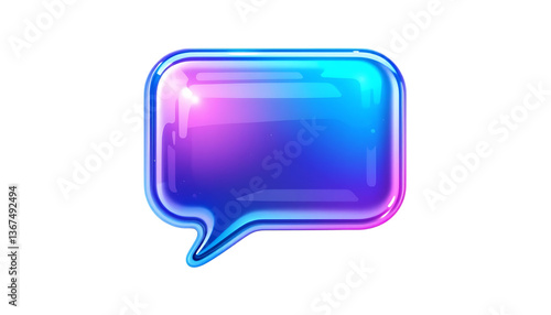 3D glossy gradient speech bubble icon png