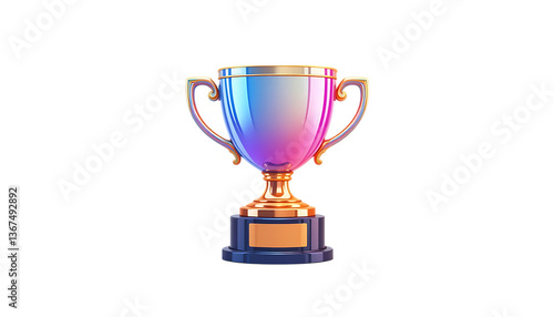 3D glossy gradient trophy icon png