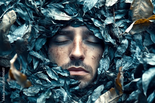 Seasonal affective disorder - cause of depression: abstract image of health condition. Deep sadness. Metaphorical seasonal affective disorder emotions of a loss of pleasure or interest.