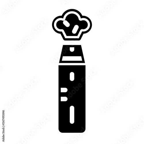 vape and liquid smoke glyph icon