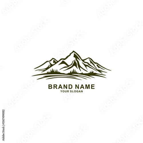 mountain landscape vector illustration logo