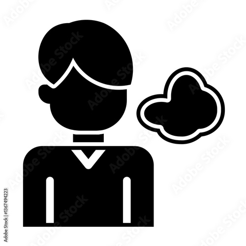 man vape glyph icon