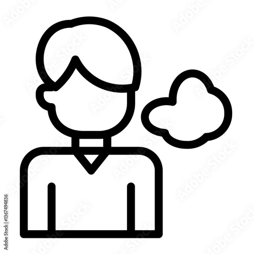 man vape line icon