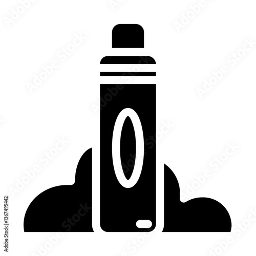 vape and smoke solid icon