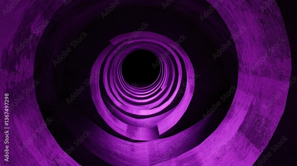 Fototapeta premium Purple Concrete Spiral Tunnel