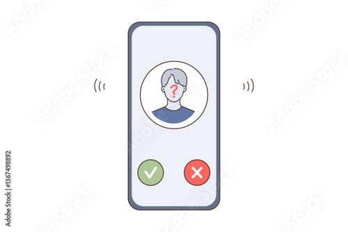 Phone call from unknown number is made by fraudster or criminal who wants to steal confidential data