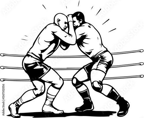 abstract illustration of international boxing wrestling