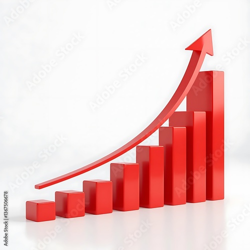 Free Download Business growth chart with rising red arrow showing financial success - GFXLoad
