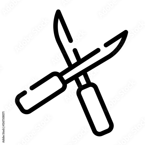 grass cutter cut line icon