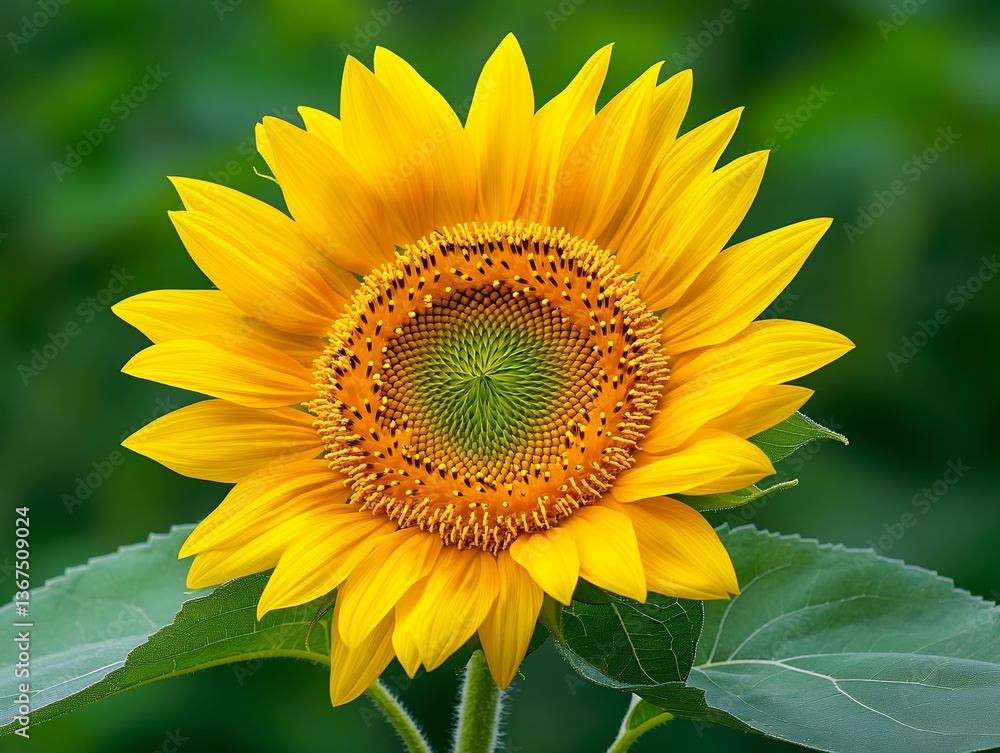 Fototapeta premium Vibrant Yellow Sunflower Close Up