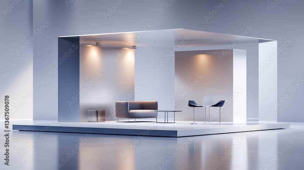 Fototapeta premium Modern Minimalist Exhibition Booth Design
