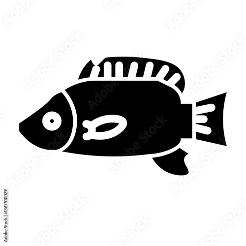tilapia fish glyph icon