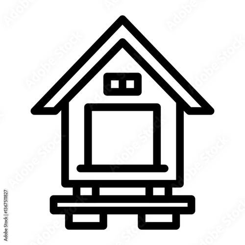 chicken coop line icon