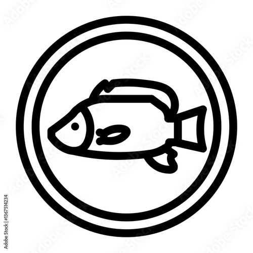 tilapia farm line icon