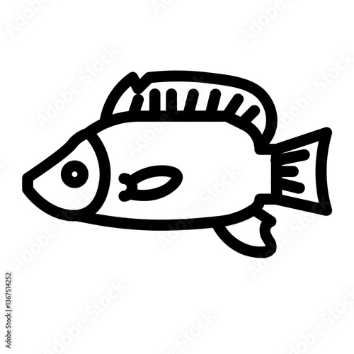 tilapia fish line icon