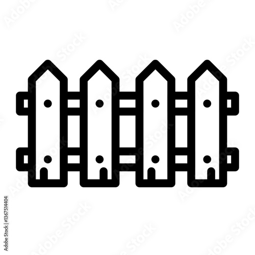 wooden fence line icon