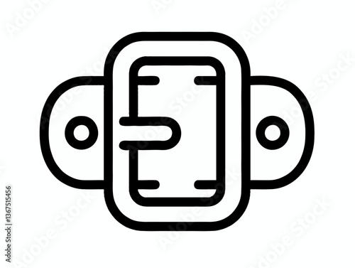 Belt buckle icon in bold black outline on white background