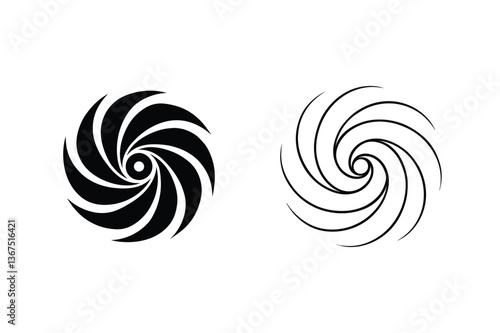 Abstract Spiral Designs Black, White, Vortex, Swirl, Rotation