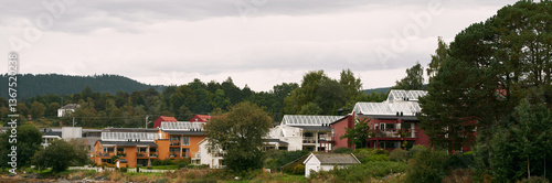 Wallpaper Mural Modern suburban residences with greenhouse-style roofs Torontodigital.ca
