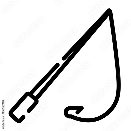 fishing equipment cut line icon