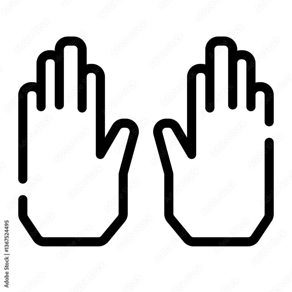 Fototapeta premium warm hand t-shirt cut line icon