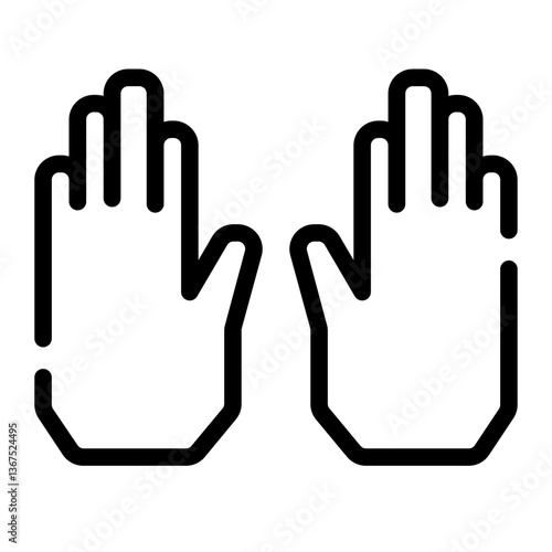 warm hand t-shirt cut line icon