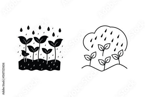 Rainwater Irrigation Sprouting Seedlings, Growth, Nature, Plants, Farming, Agriculture, Ecology, Envy