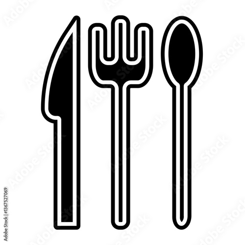 eating aids glyph icon